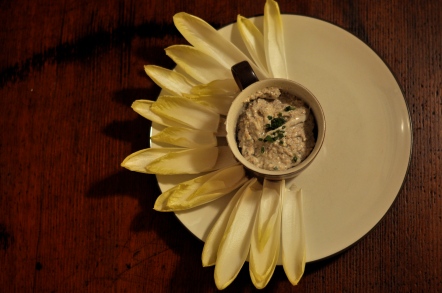 endive and walnut blue cheese dip